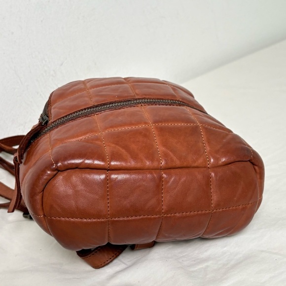 HARBOUR 2nd Small Leather Quilted Backpack Bag Cognac Whiskey Brown main image 6